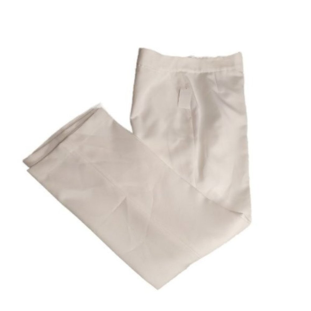 John Meyer Collection Women's White Polyester Flared Leg Dress Pant Size 14. Tin